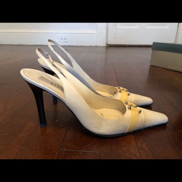 White Monica Magli Kitten Heels! WITH BOX. - Picture 2 of 4